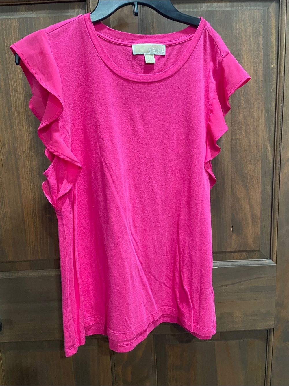 Michael Kors Hot Pink Ruffle Sleeve Tank Top